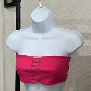 Mikoh Pink Sleeveless Crop Bikini Top